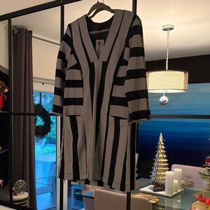 Chic Striped Black and White Dress